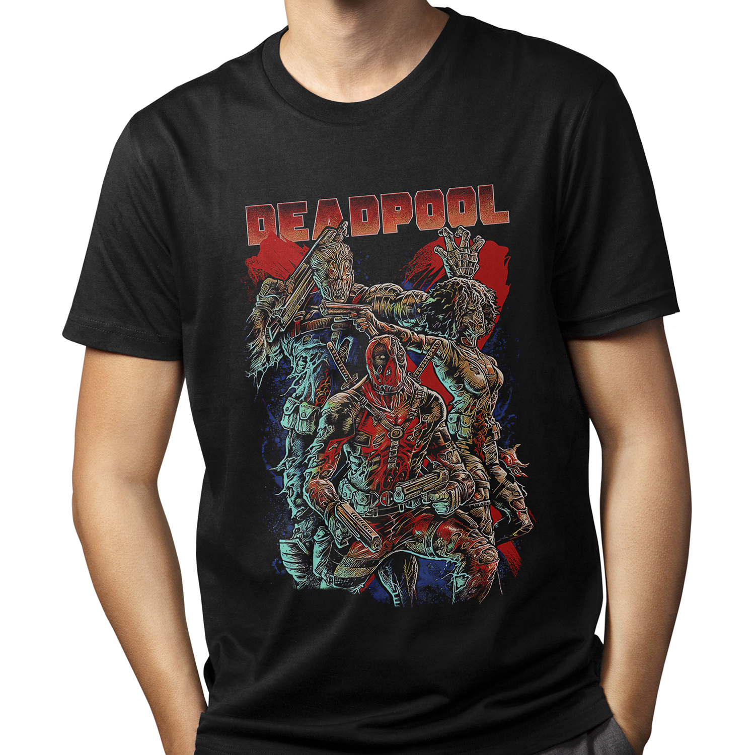 Playera para hombre Deadpool: Mercenarios y acción XOLO
