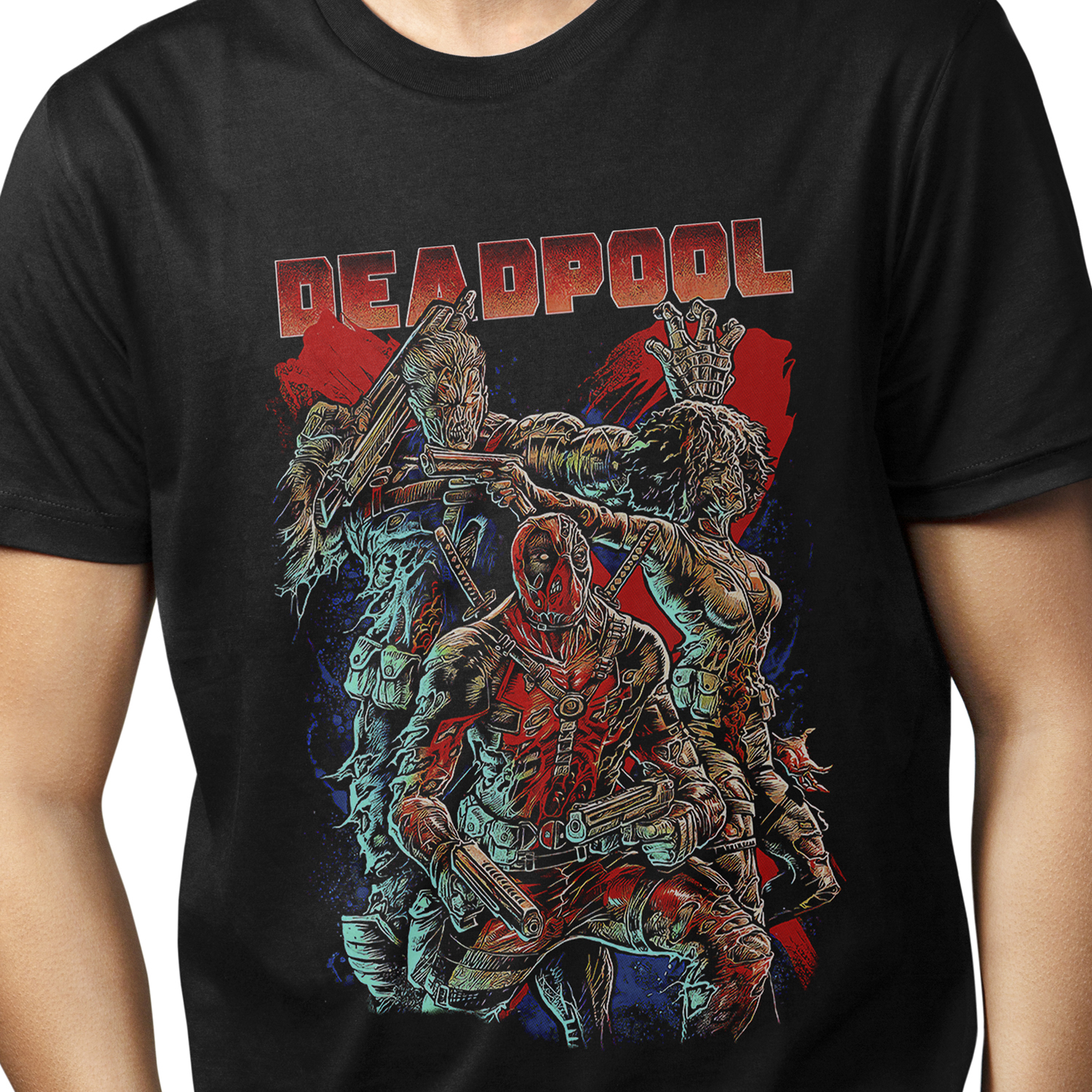 Playera para hombre Deadpool: Mercenarios y acción XOLO