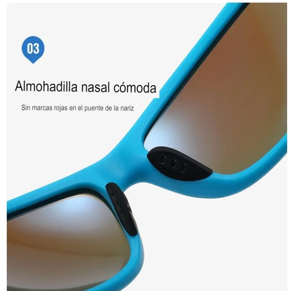 Gafas ciclismo azul moto deportes auto carreras playa lentes deportivas cross filtro UV sol moda