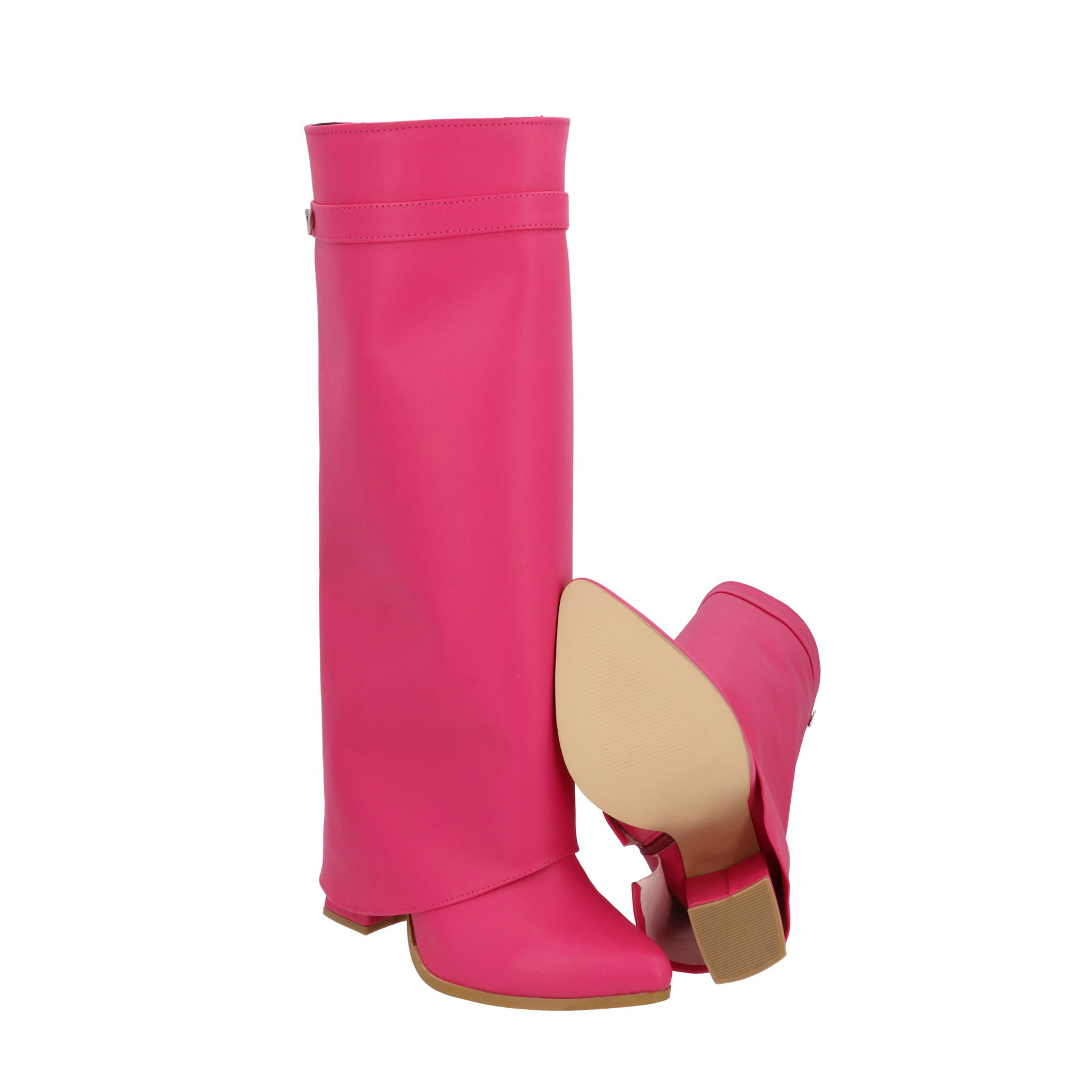 Platonia | Bota Puntal De Tacón Larga Maxi Francia Platonia | Cabra Piel Sintético | Bota Maxi Con Capucha Trendy Para Mujer | Cierre Lateral Reforzado
