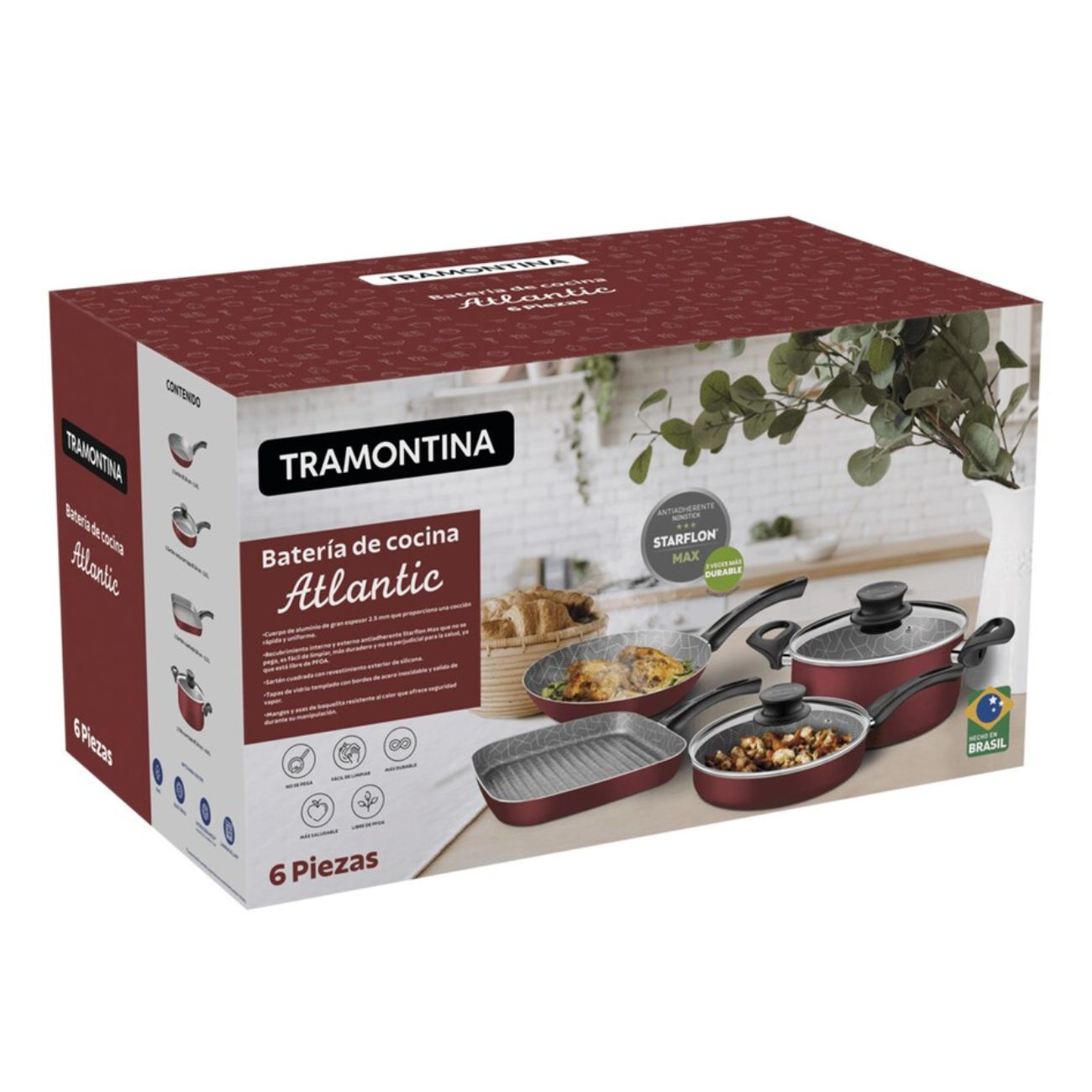 Batería de Cocina Tramontina Atlantic 6 Piezas