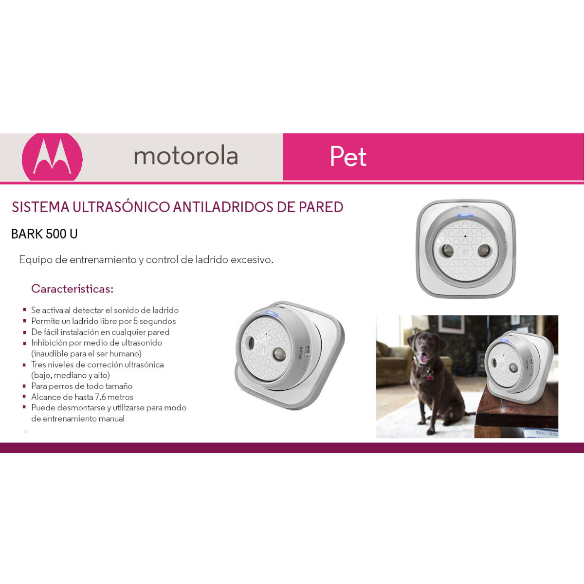 Antiladrido Ultrasónico MOTOROLA entrenar atomático o manual