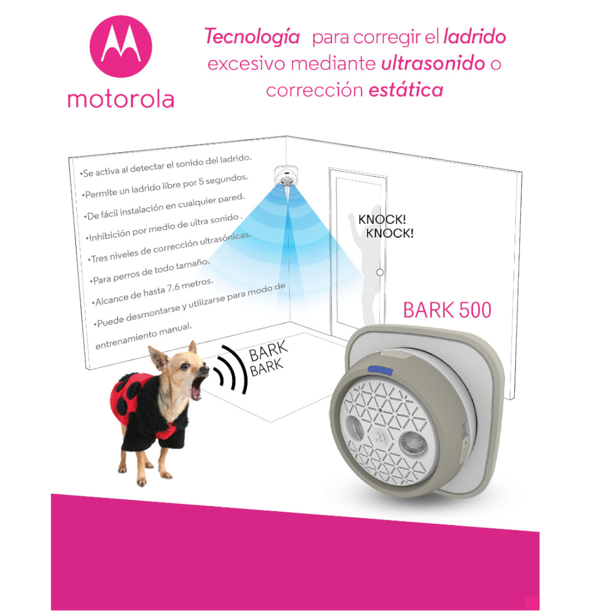 Antiladrido Ultrasónico MOTOROLA entrenar atomático o manual