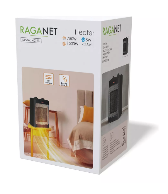 Calentador eléctrico compacto para interiores  portátil cerámica PTC c/ ventilación negro 127V T
