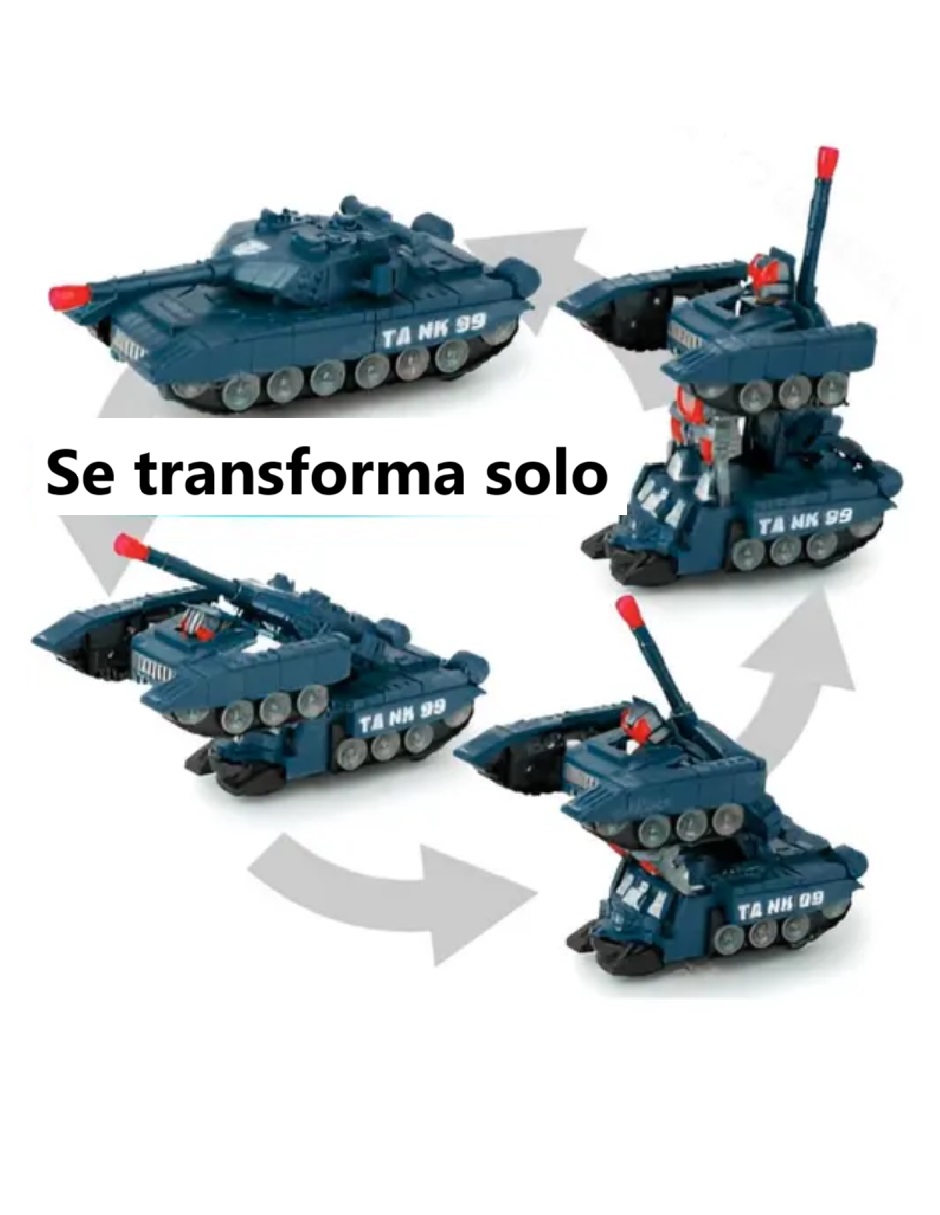 Tanque De Guerra Transformer Luz, Pilas, Sonido 9901 Regalo