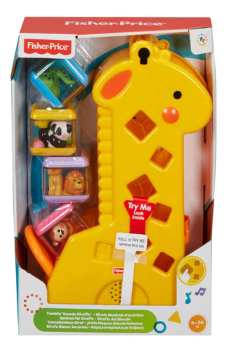 Juguete Para Bebés  Peek-a-blocks Jirafa amarillo