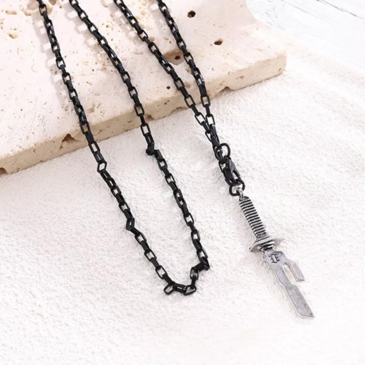3pz Collar Espada Toji Fushiguro Alabarda plata negro 