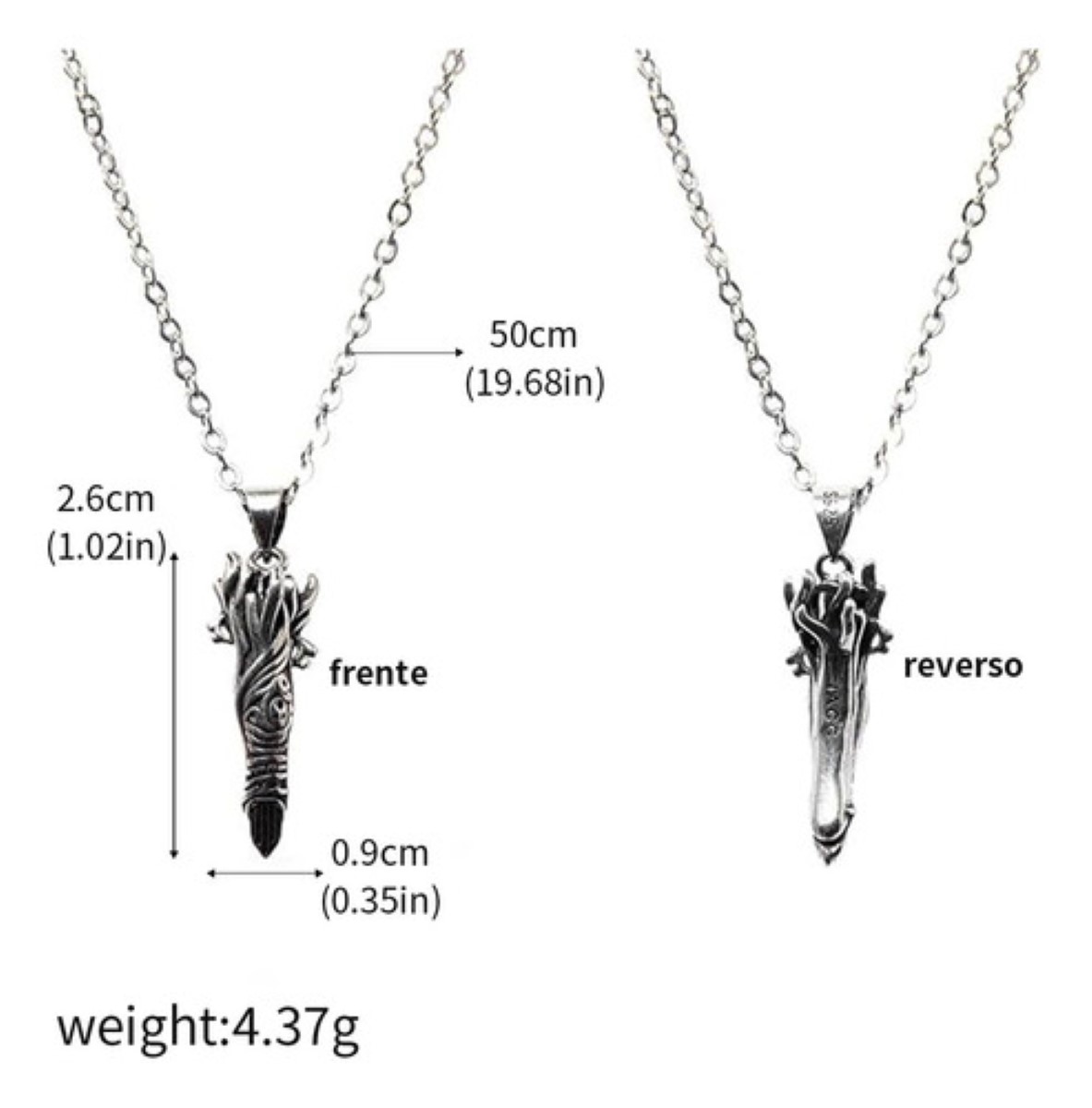 3pz Collar Espada Toji Fushiguro Alabarda plata negro 