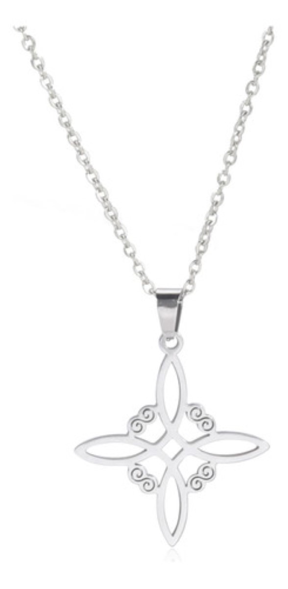 Nudo De Bruja 2pcs ,collar Y Pulsera Nudo De Bruja rojo plata