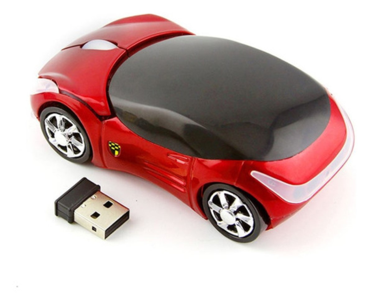 Ratón Inalámbrico 2,4g Con Forma De Coche Deportivo Ferrari rojo