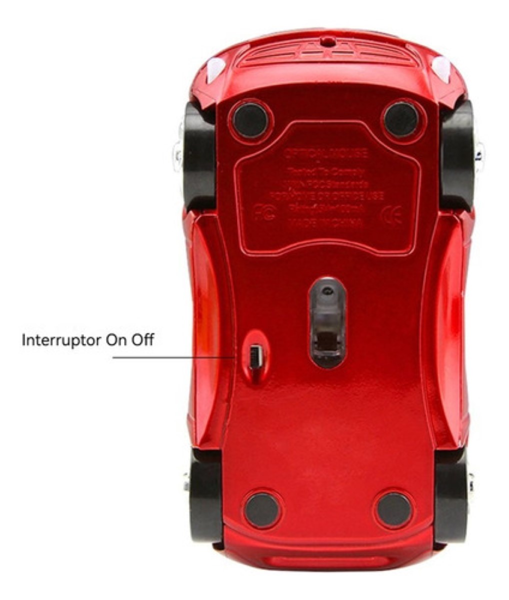 Ratón Inalámbrico 2,4g Con Forma De Coche Deportivo Ferrari rojo