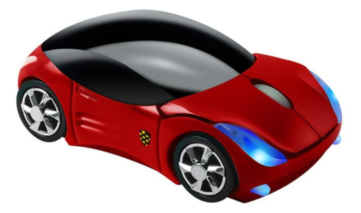Ratón Inalámbrico 2,4g Con Forma De Coche Deportivo Ferrari rojo