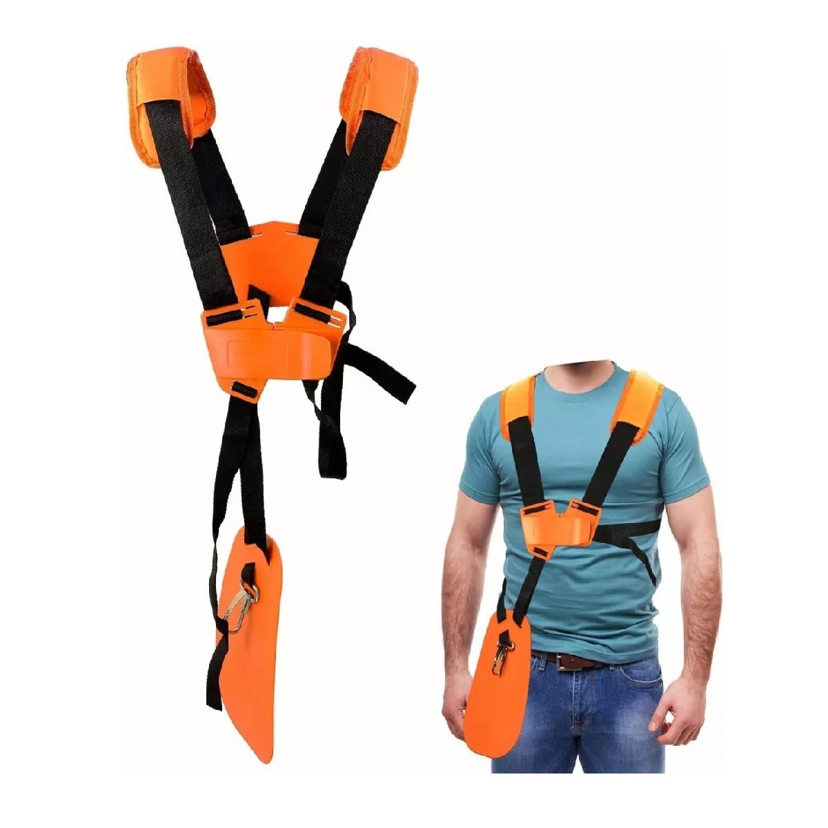 Arnés De Seguridad Duradero Para Desbrozadora Industrial Naranja