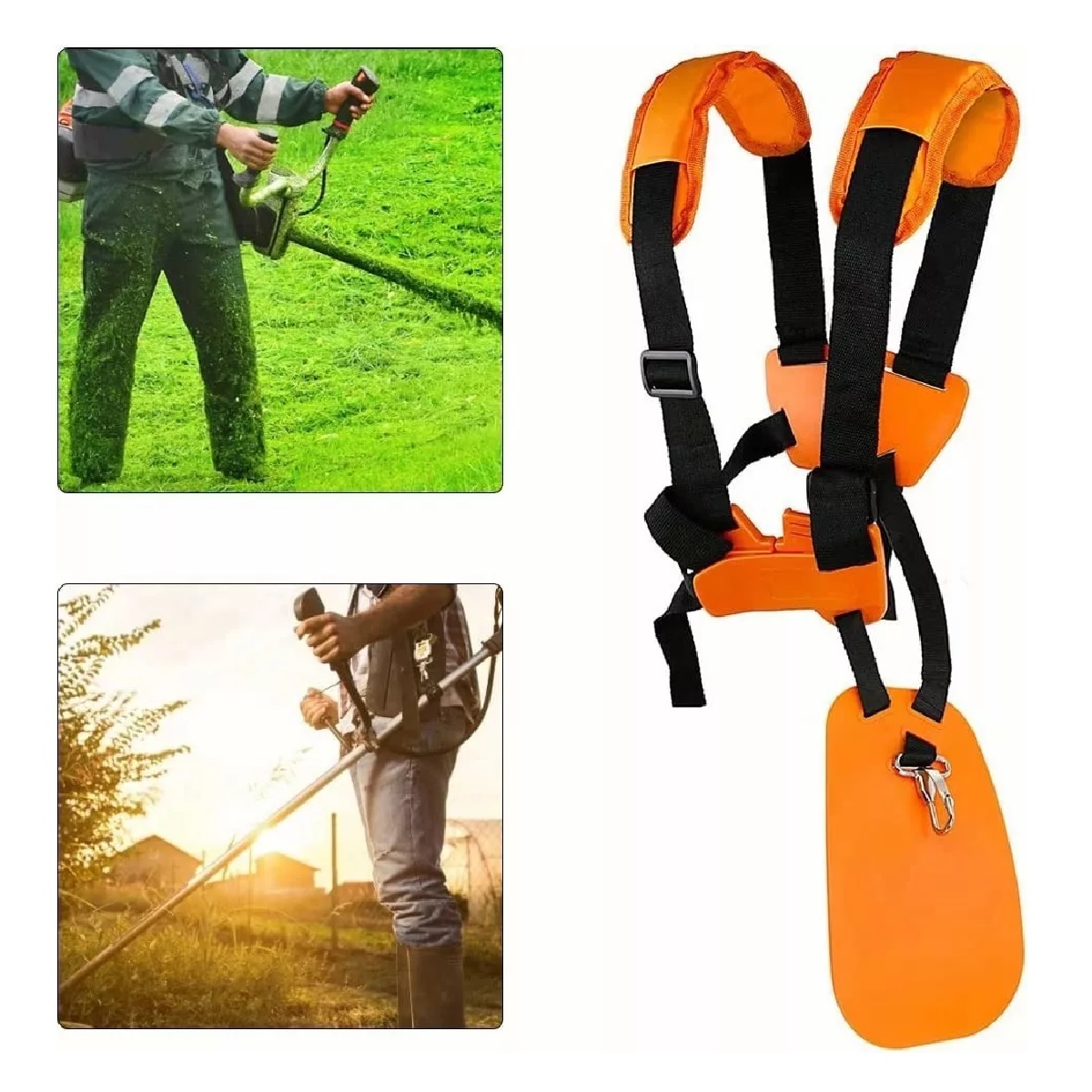 Arnés De Seguridad Duradero Para Desbrozadora Industrial Naranja