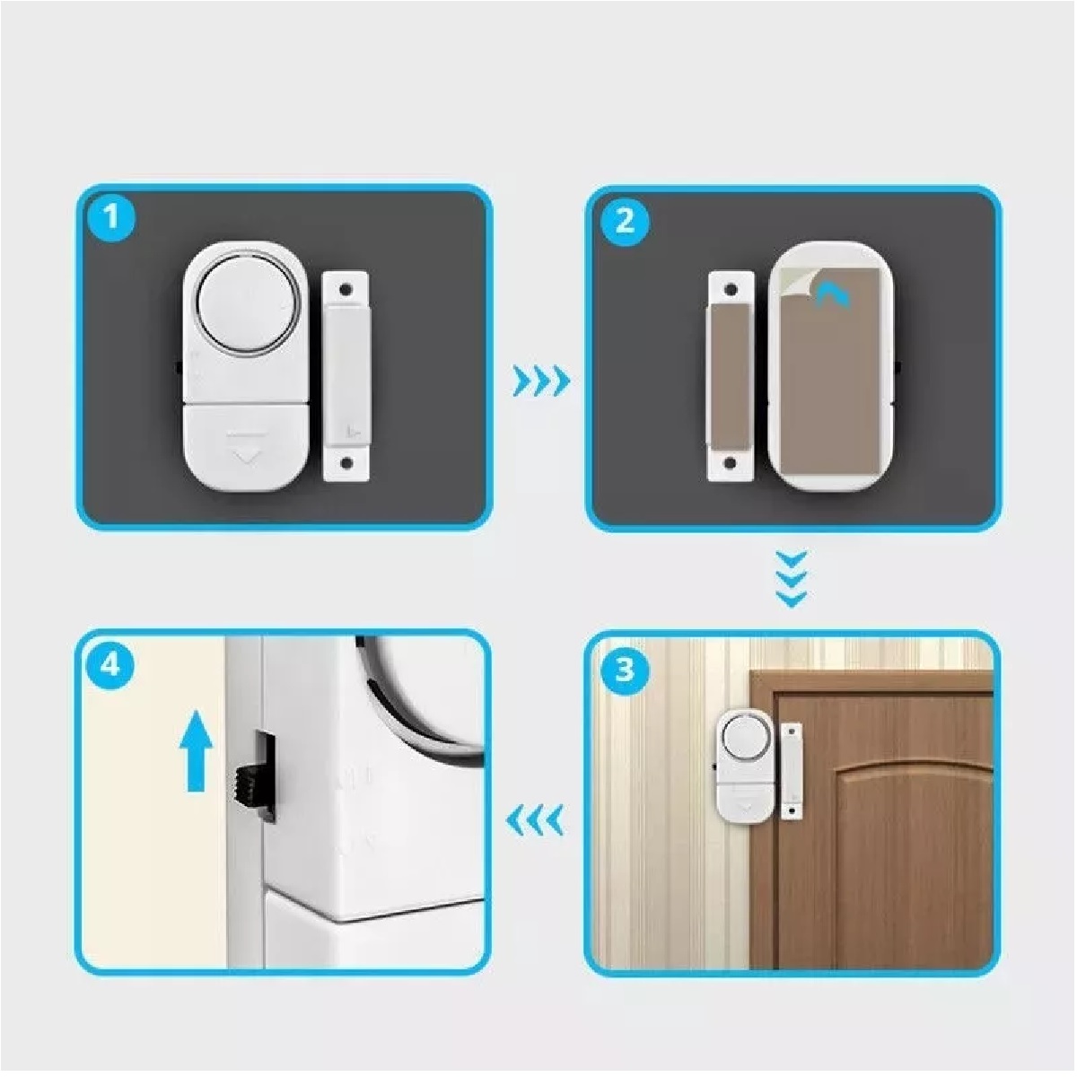 Alarma Con Sensor Y Alarma De Puerta 5 Piezas