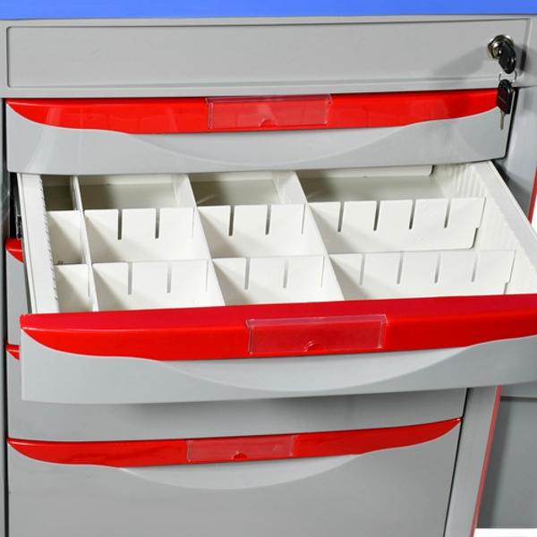 Carro Rojo De Emergencia Paro Abs Aluminio 5 Cajones