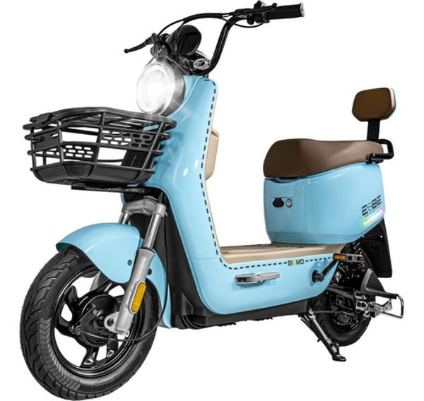 Bicicleta Electrica Luz Led Scooter 50 Km/h 3 Velocidades Azul