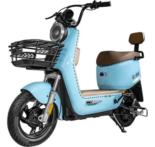 Bicicleta Electrica Luz Led Scooter 50 Km/h 3 Velocidades Azul
