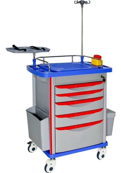 Carro Rojo De Emergencia Paro Abs Aluminio 5 Cajones