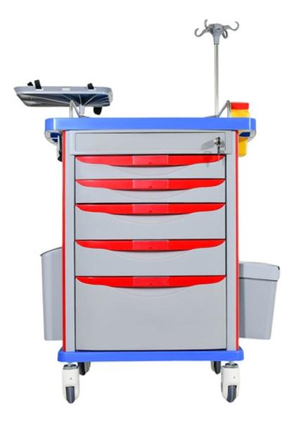 Carro Rojo De Emergencia Paro Abs Aluminio 5 Cajones