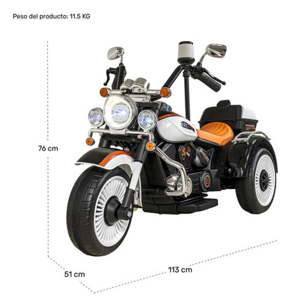 Motocicleta Montable Chopper Niños Policia Bluetooth Usb