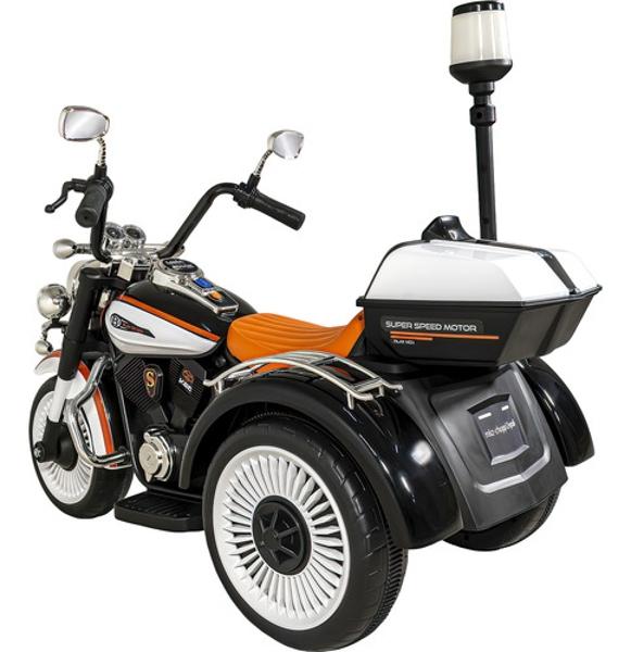 Motocicleta Montable Chopper Niños Policia Bluetooth Usb