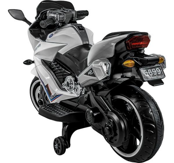 Motocicleta Montable Electrica Deportiva Niño Luces Musica Blanca