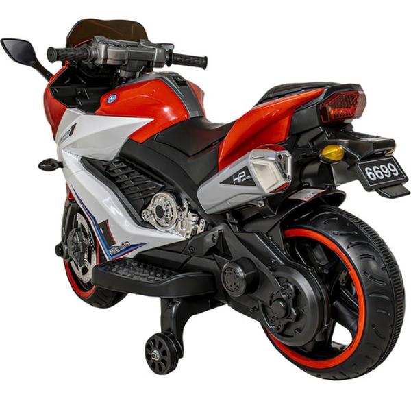 Motocicleta Montable Electrica Deportiva Niño Luces Musica Roja