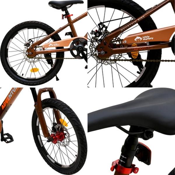 Bicicleta Infantil Niños Rodada 20 Cuadro Acero Frenos Disco Naranja
