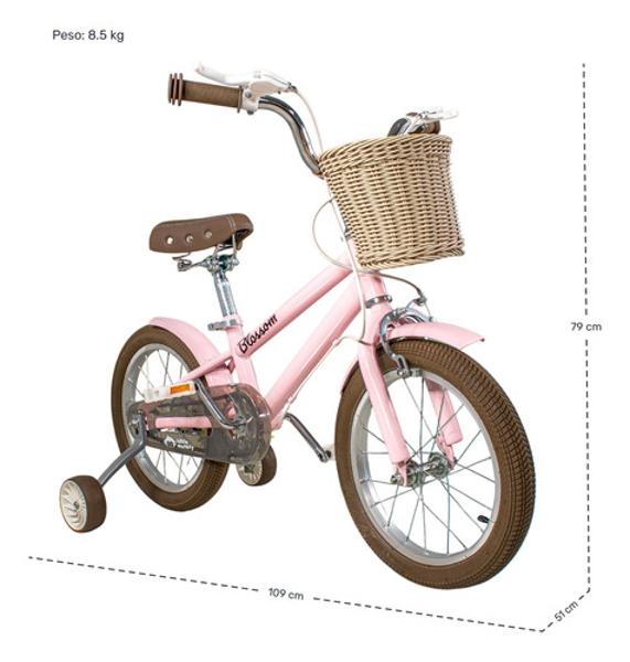Bicicleta Infantil Niña Rodada 16 Rosa Ruedas Entrenamiento