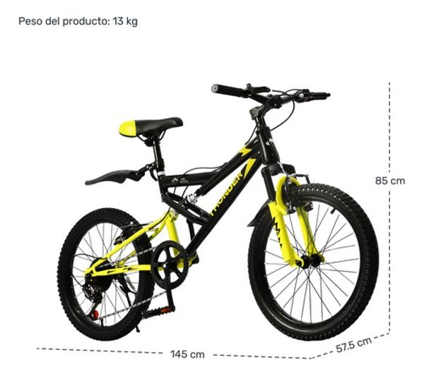 Bicicleta Montaña Infantil 7 Vel Niños R20 Amortiguador