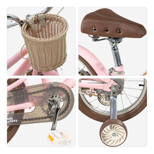 Bicicleta Infantil Niña Rodada 16 Rosa Ruedas Entrenamiento
