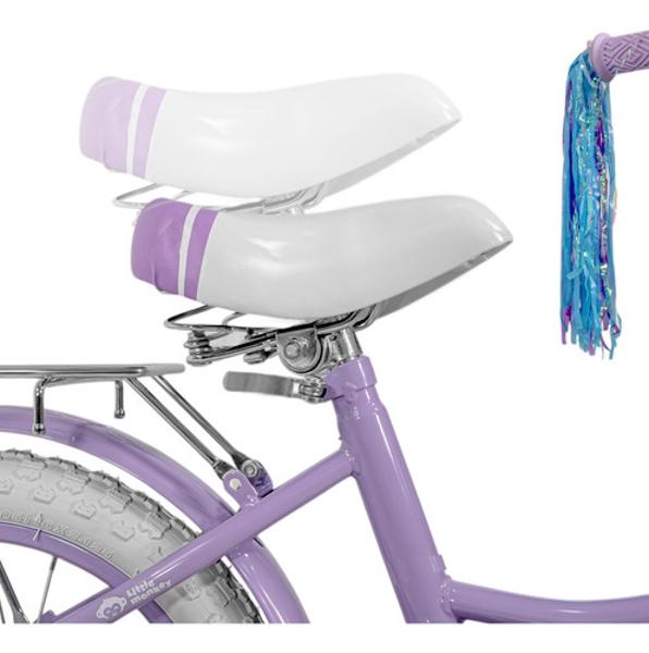 Bicicleta Infantil Morada Niña Rodada 16 Con Canasta