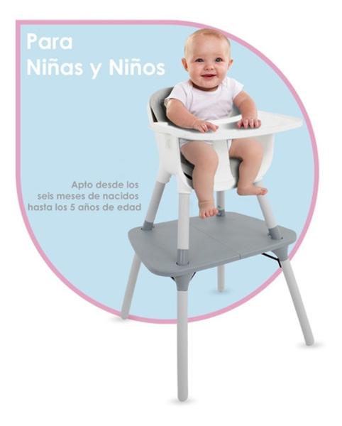 Silla Periquera Alta Bebe 4 En 1 Reforzada Mesa Actividades.