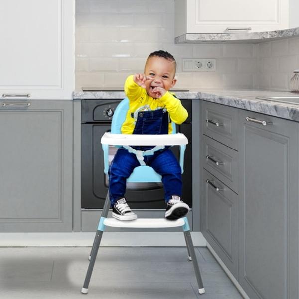 Silla Periquera Alta Bebe 3 En 1 Plegable Bandeja Ajustable .