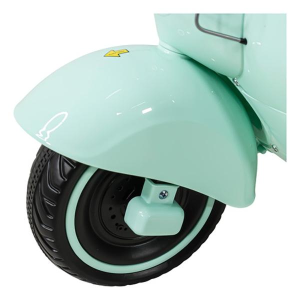 Motocicleta Montable Vintage Motoneta 12 V Luz Led Menta.