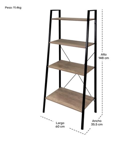 Librero Estante Tipo Escalera Minimalista 4 Niveles.
