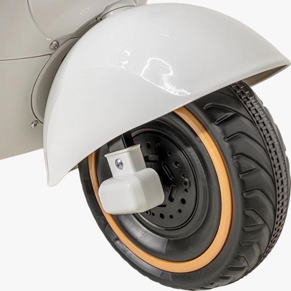 Motocicleta Montable Vintage Motoneta 12 V Luz Led Beige.