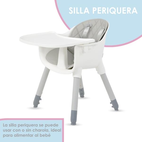 Silla Periquera Alta Bebe 4 En 1 Reforzada Mesa Actividades.