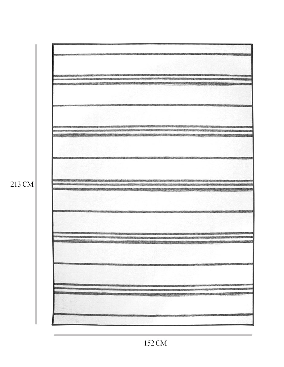 Tapete Alfombra Decorativo Lavable Rayas Gris - Fine Art Tj