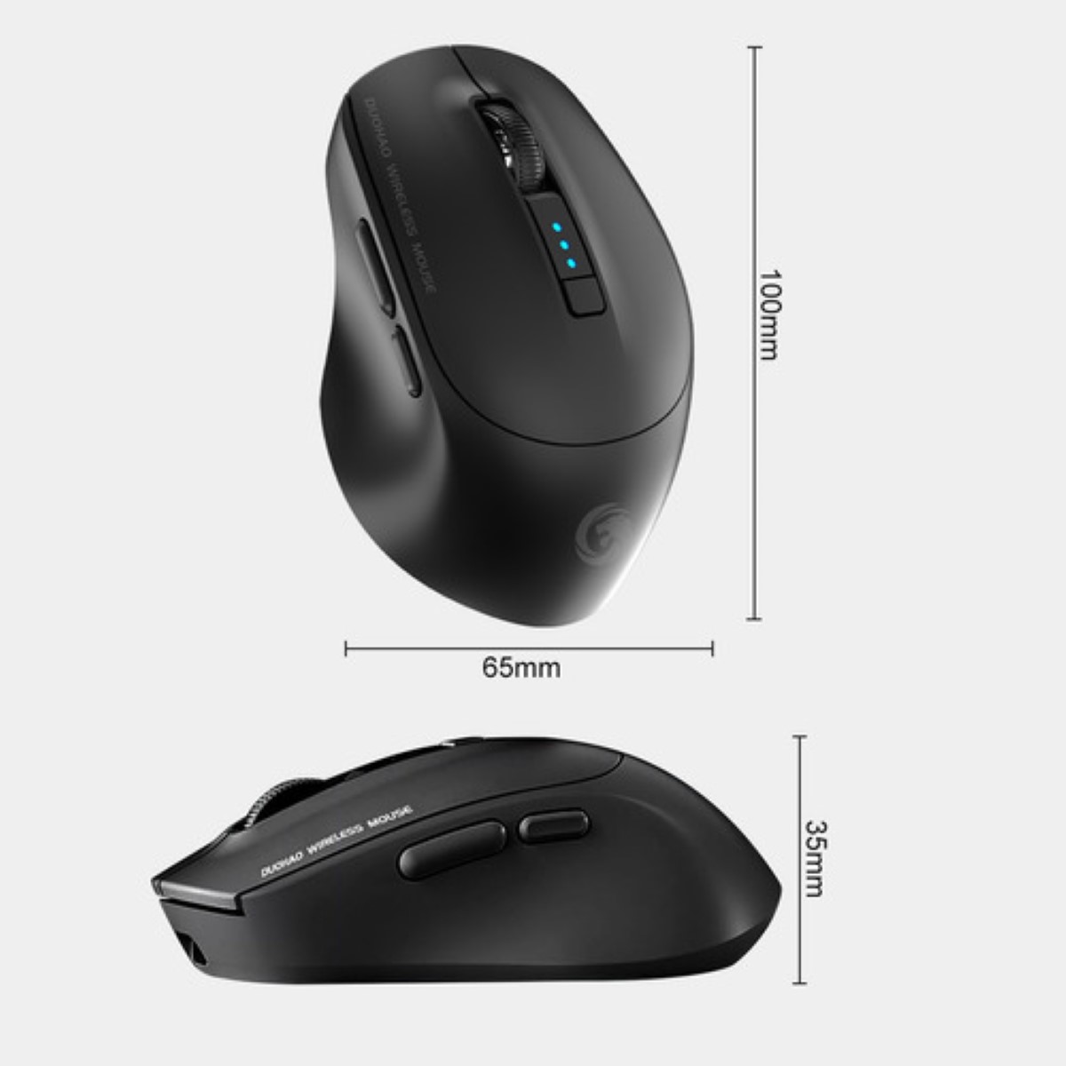 Mouse Inalámbrico Bluetooth Recargable Ergonomía 2.4g 3modos negro