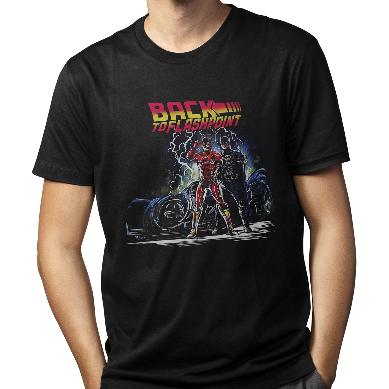 Playera para hombre The Flash y Batman: Back To Flashpoint XOLO