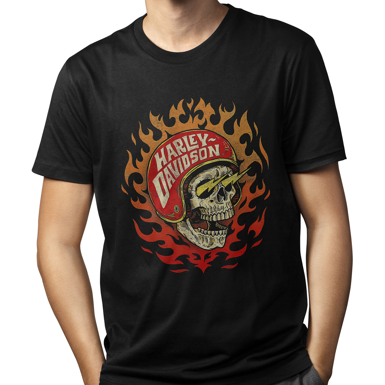 Playera para hombre Harley-Davidson: Calavera con Casco Biker XOLO