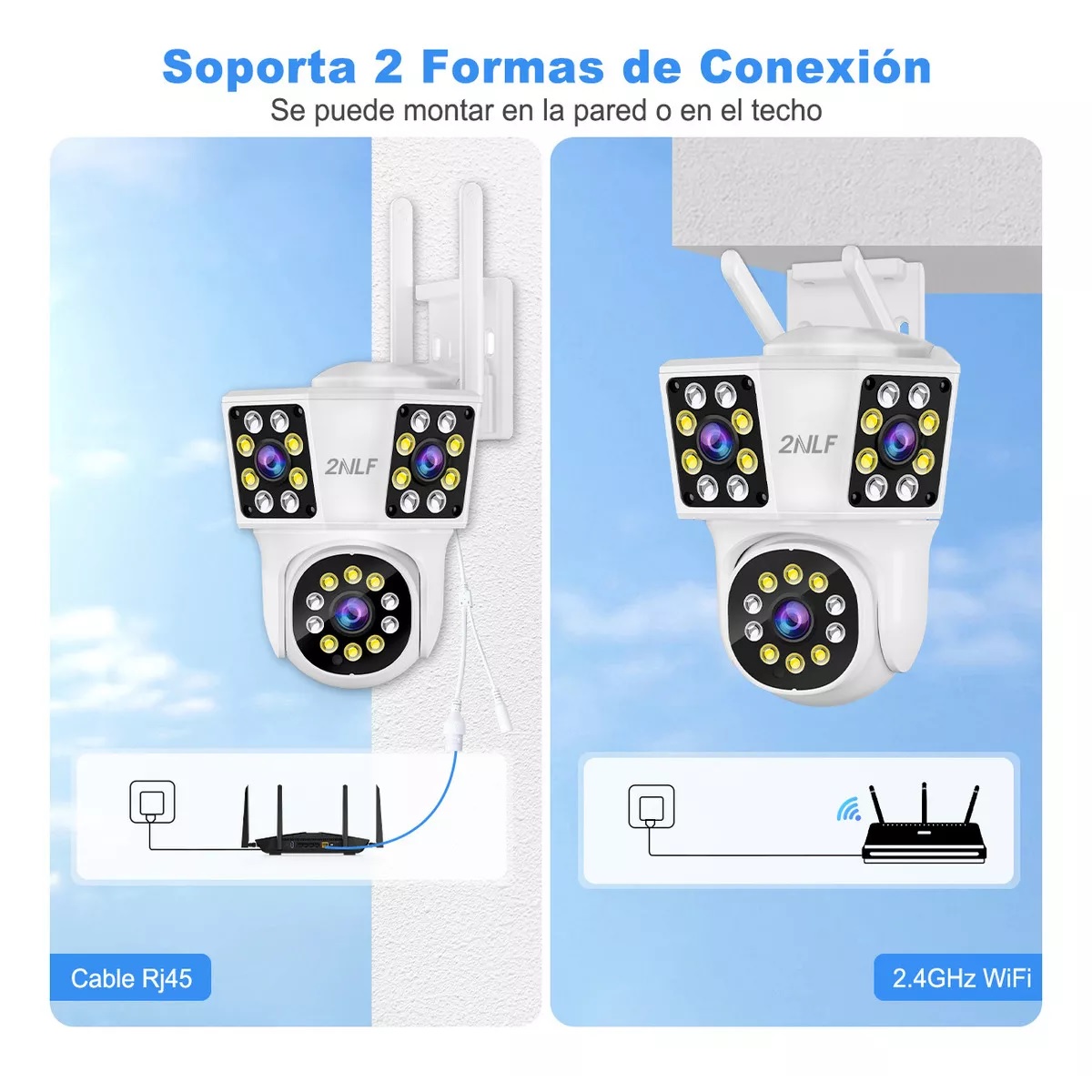 Cámara Vigilancia Tres Lentes Tres Pantalla 12mp