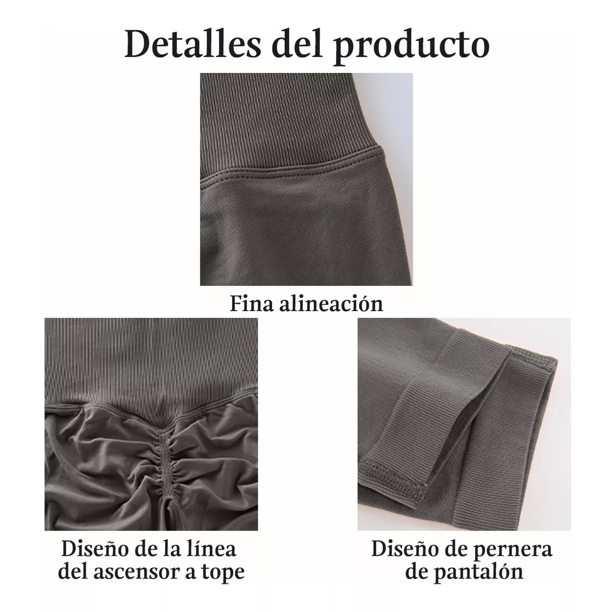 Leggings Deportivos De Yoga Gym Para Mujer Gris Oscuro Talla L
