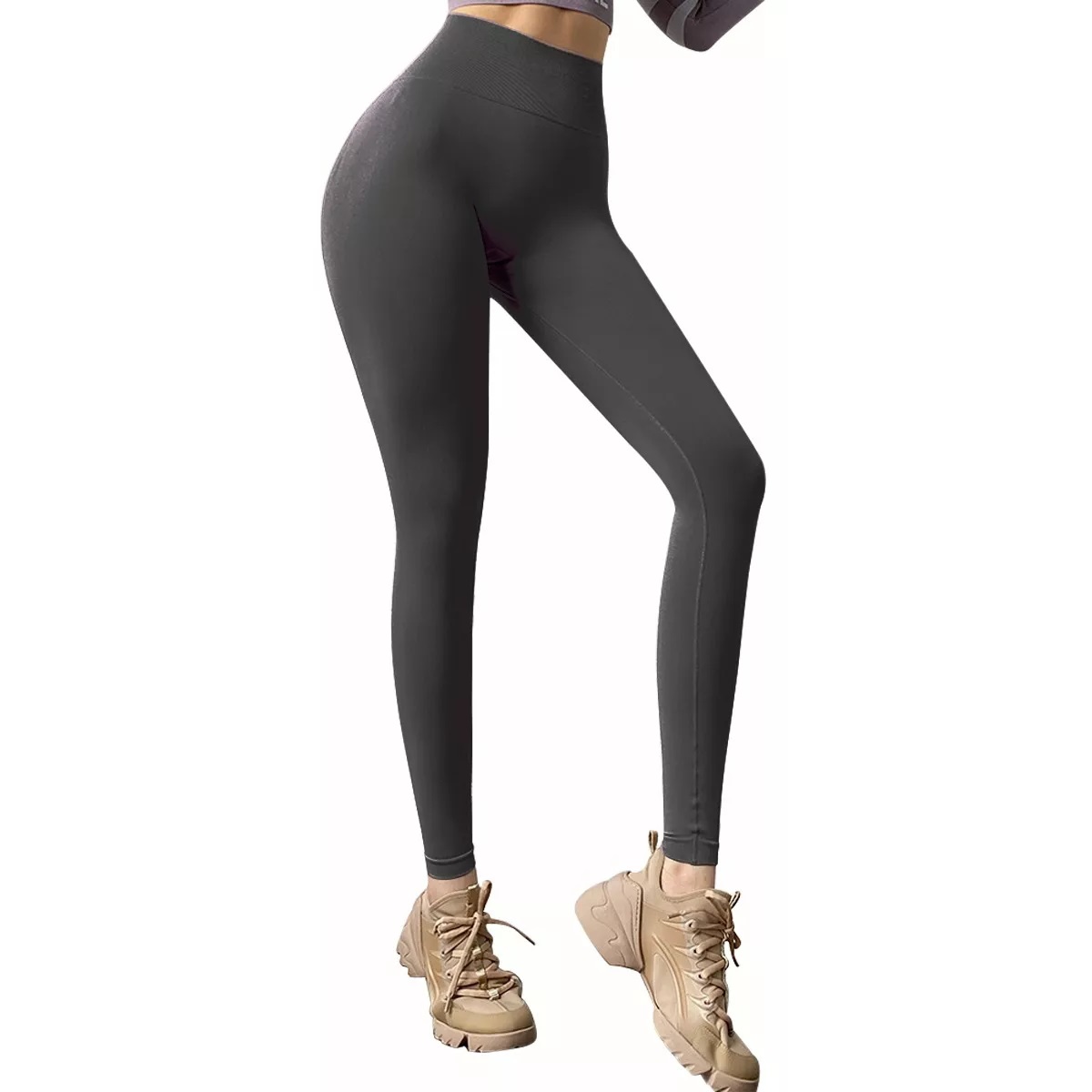 Leggings Deportivos De Yoga Gym Para Mujer Gris Oscuro Talla L