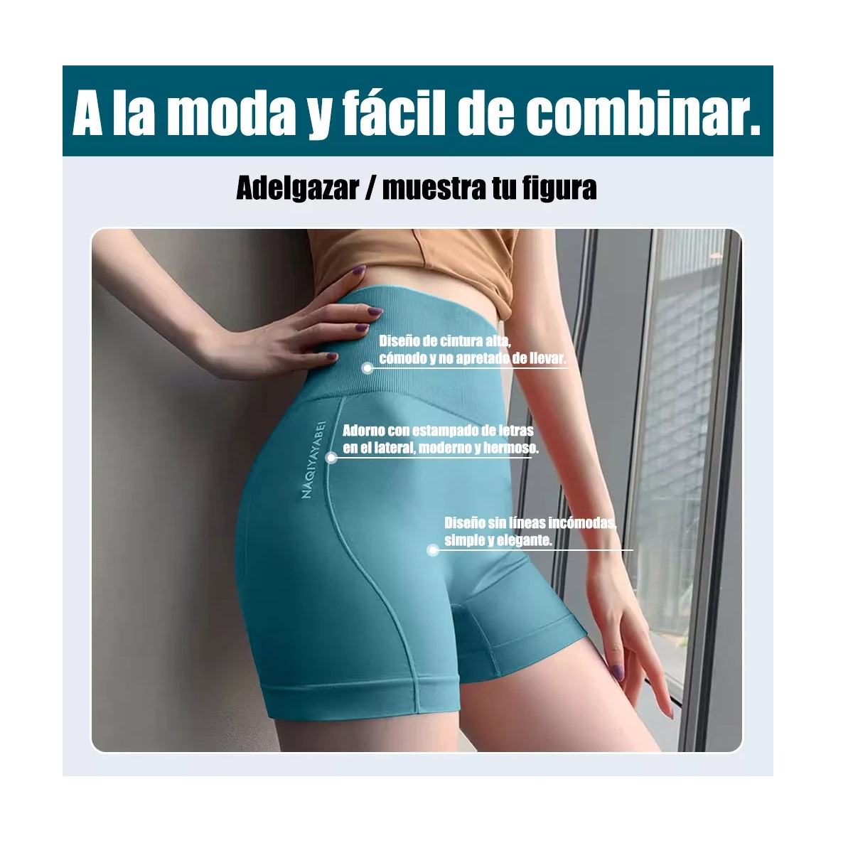2pzs Short Ejercicio Casual Gym Cintura Alta Unitalla Negro y Verde