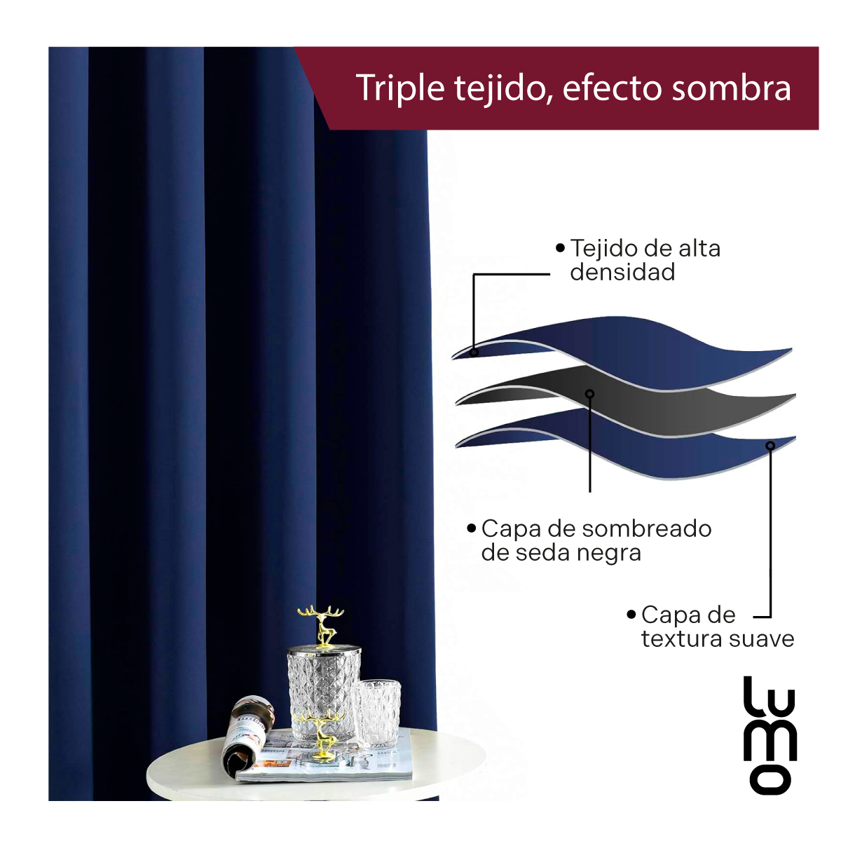 Set 2 Cortina Elegante Blackout para Ventana .