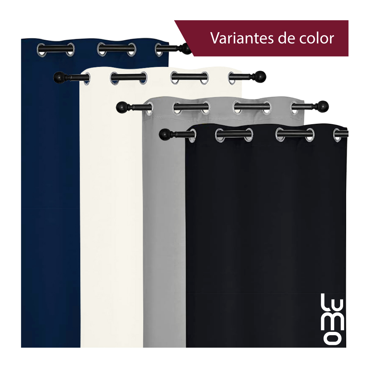Set 2 Cortina Elegante Blackout para Ventana.