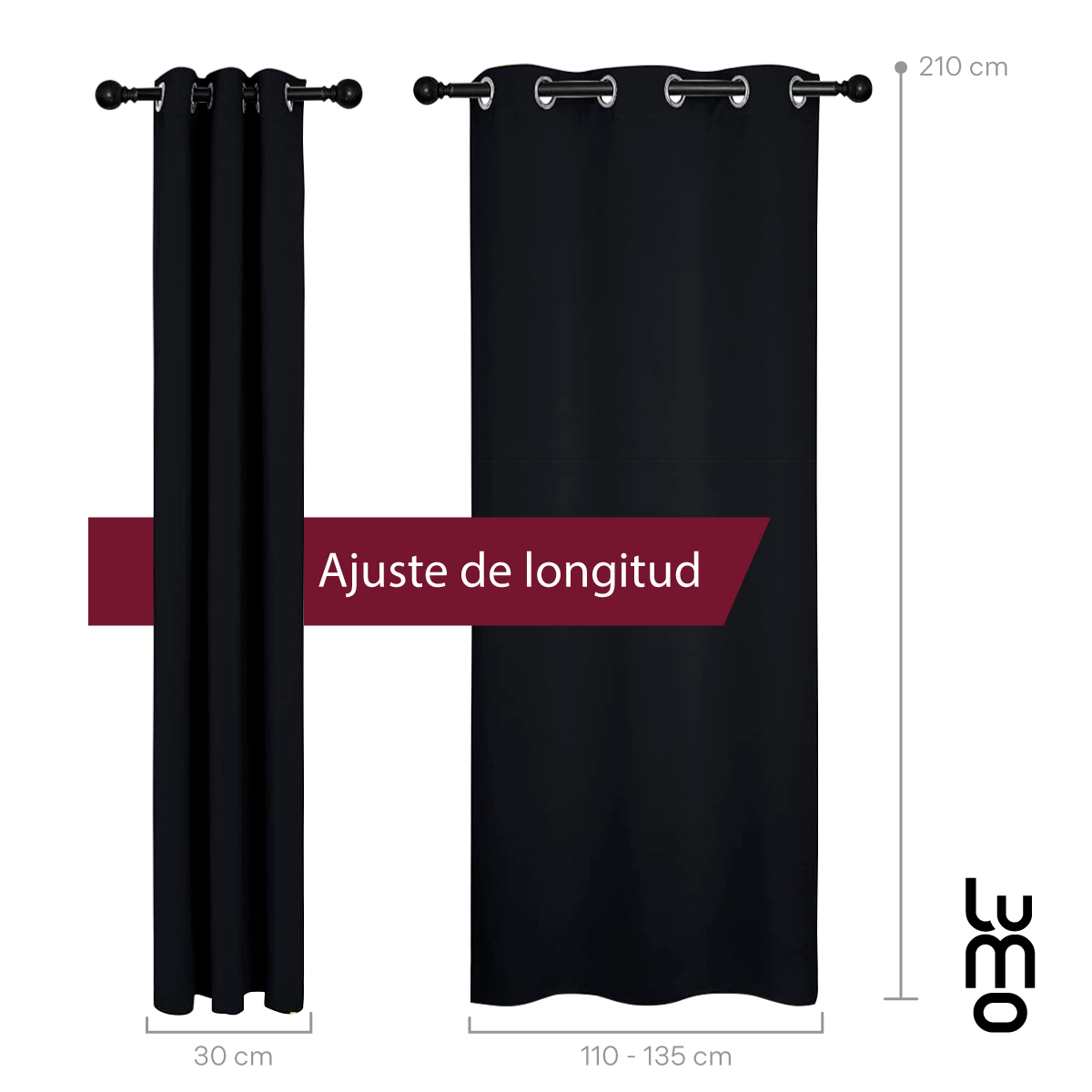 Set 2 Cortina Elegante Blackout para Ventana.